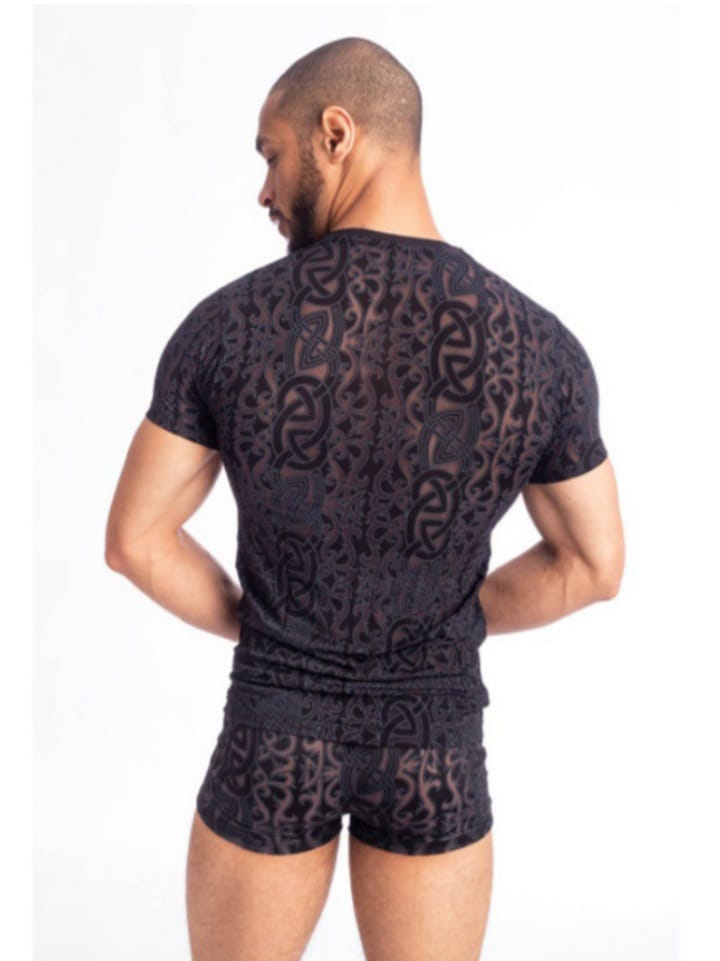 Feline Men's Viscose Fabric Casual Sleepwear Set